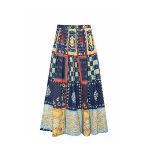 Floral Patchwork Maxi Skirt